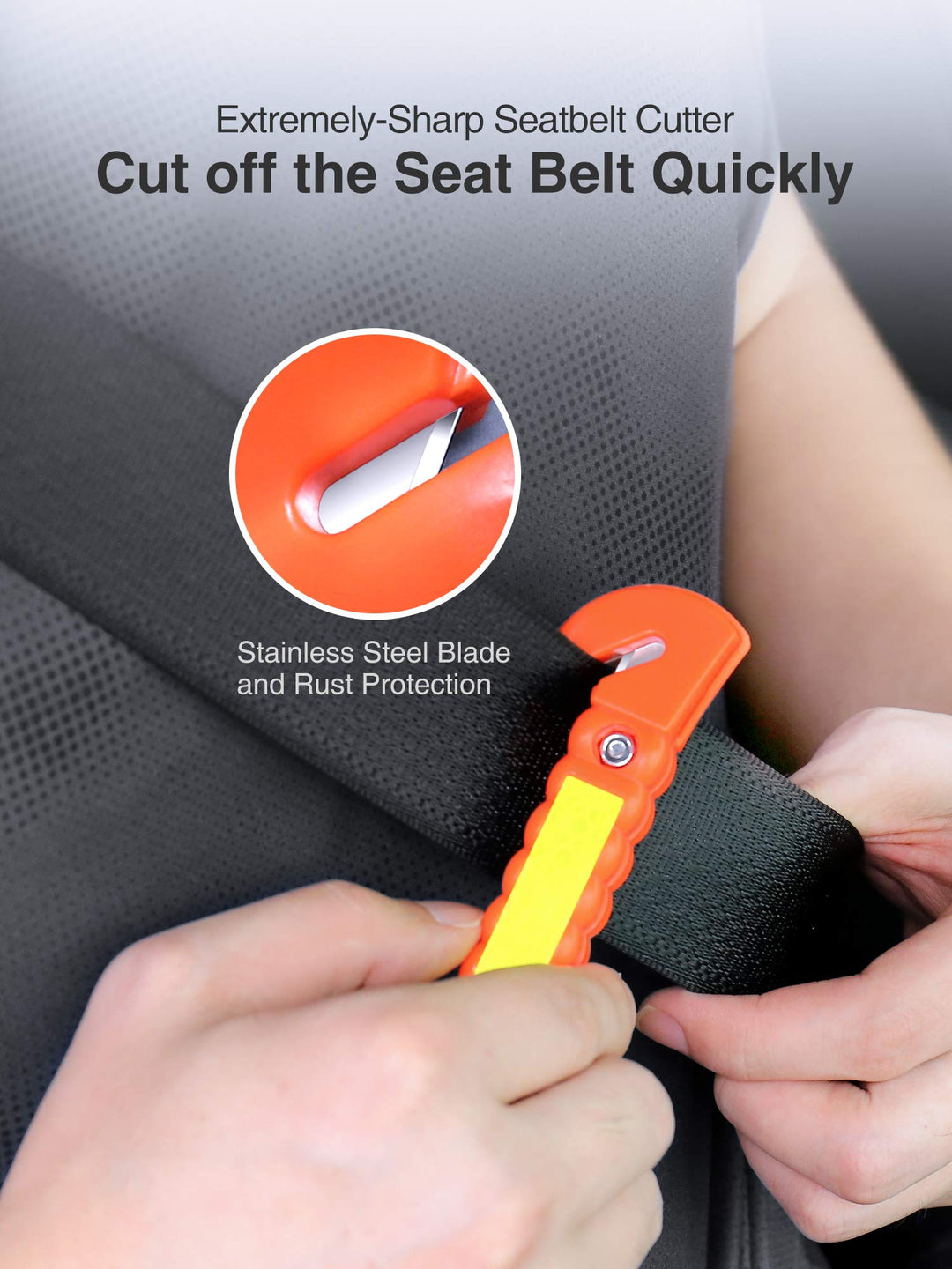 Window Breaker Seatbelt Cutter, Car Window Breaker, Glass Breaker, Auto Car Escape Tool, 2-in-1 Emergency Glass Hammer, Window Punch Seatbelt Cutter, Life Rescue Tools Kit, 2 Packs