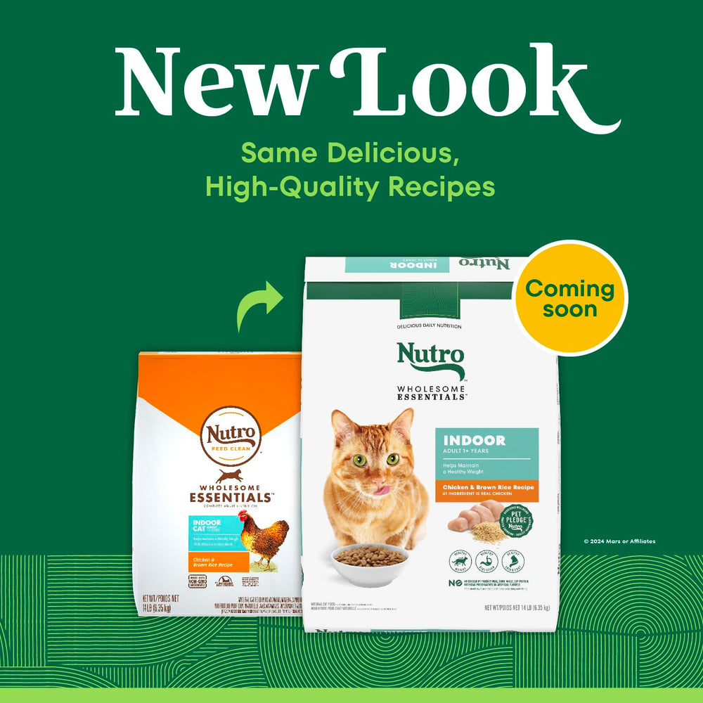 Nutro Wholesome Essentials Indoor Dry Cat Food, Chicken & Brown Rice Recipe, 14 lbs.