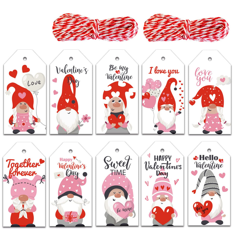 Doumeny 150Pcs Valentine Gnome Gift Tags Happy Valentin