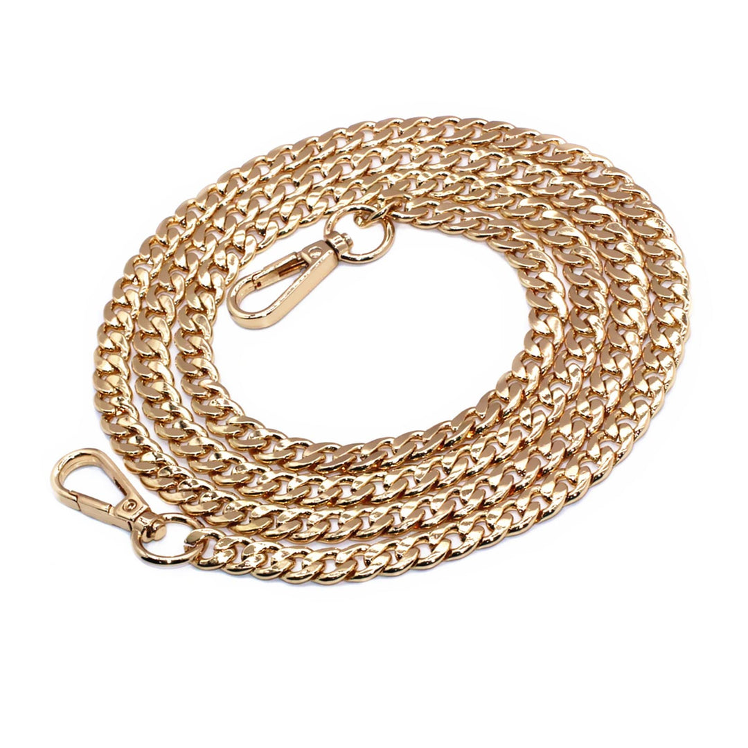 DIY Iron Flat Chain Strap Handbag Chains Purse Chain Straps Shoulder Cross Body Replacement Straps with Metal Buckles (55, Gold)