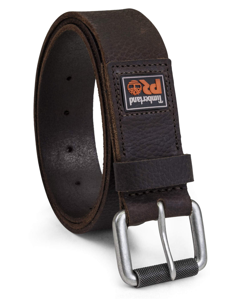 Men's 38mm Boot Leather Belt, Dark Brown (Rubber Patch), 36