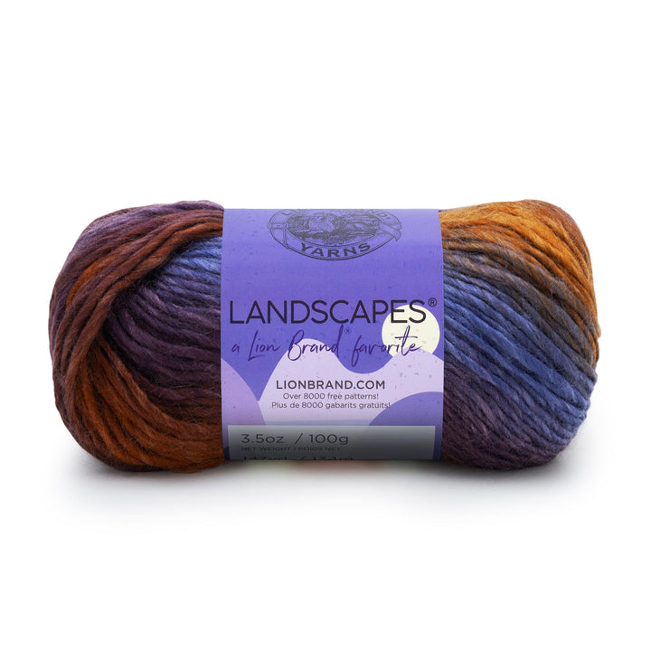 Landscapes Yarn, Multicolor Yarn for Knitting, Crocheting Yarn, Mountain Range, Blue, Brown, 441 Foot (Pack of 1)