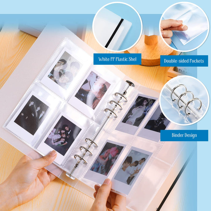 Mini Photo Album with 20 Pcs Inner 6 Ring Photocard Bin