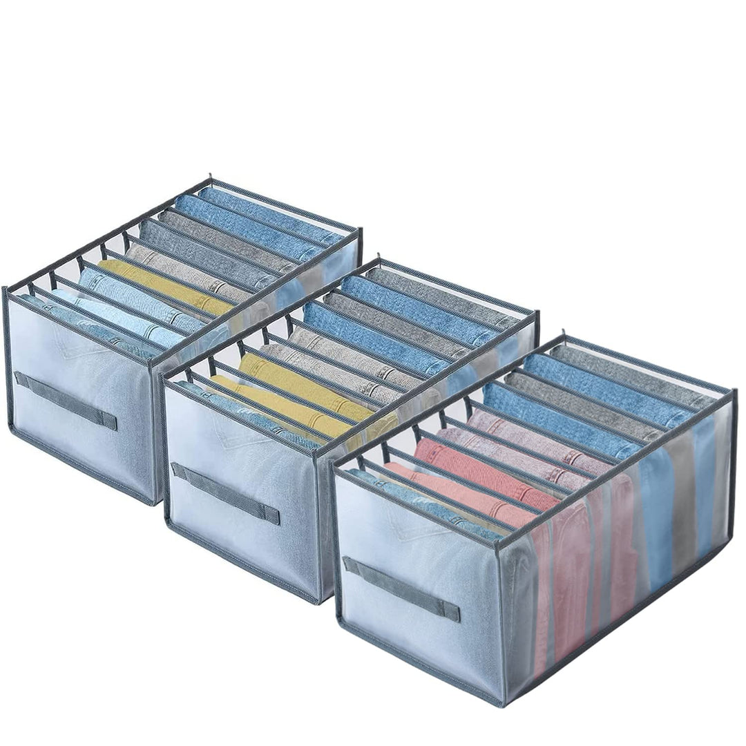 Wardrobe Clothes Organizer, 9 grids Closet Organizers and Storage, Dresser Drawer Organizers for Clothing,Pants Jeans Organizer,T-Shirts,Socks,Skirts,Jeans, Legging,Bra, Underwear for Closet