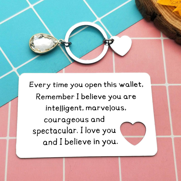 Engraved Wallet Card Inserts Inspirational Gift Mini Love Note Insert Card Encouragement Gift for Son Daughter Christmas Birthday Motivational Gifts for Men Valentine Present for Girl/Boyfriend Gifts