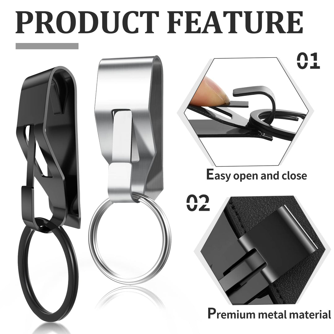 Moxweyeni 4 Pieces Belt Key Clip Key Holder Belt Securi