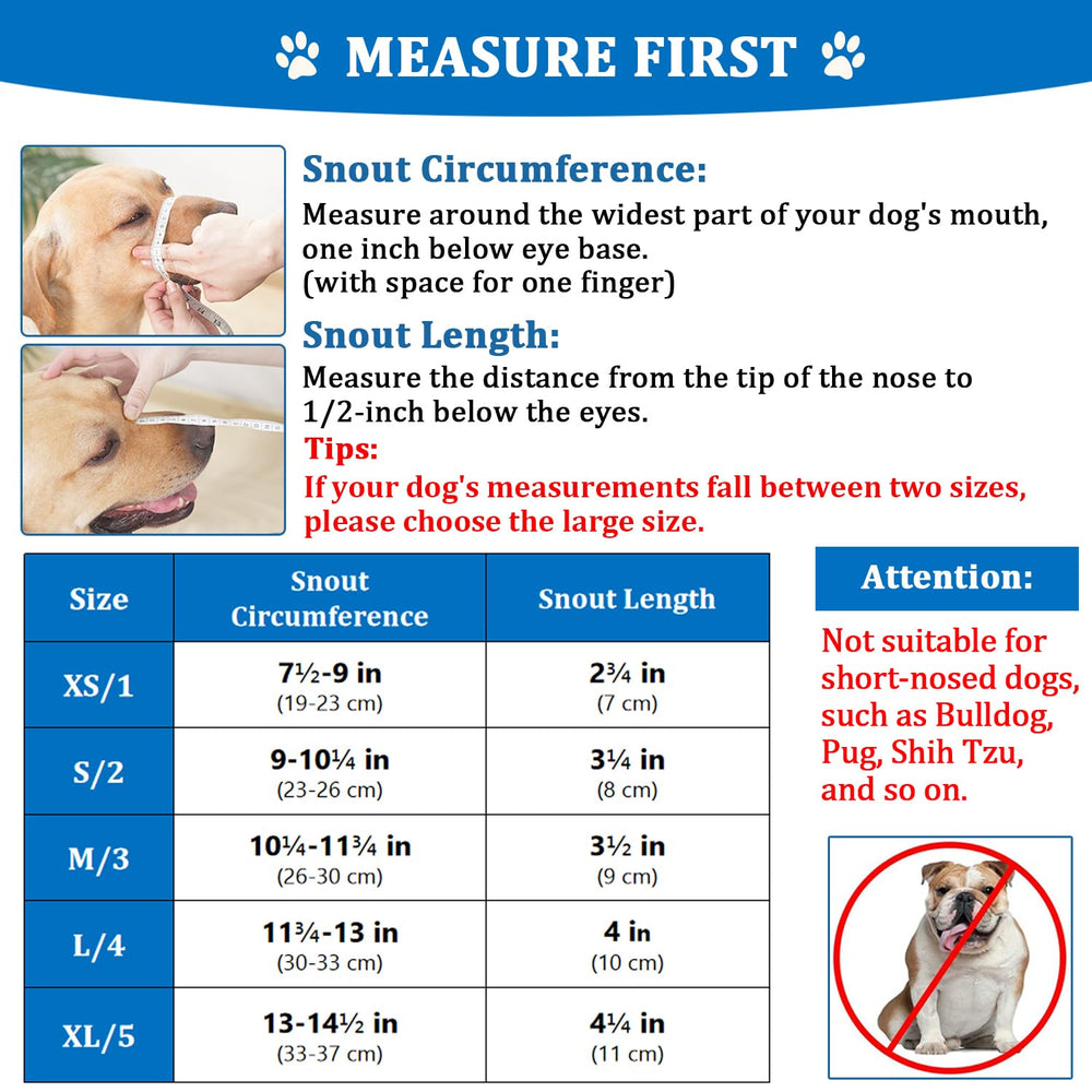 Dog Muzzle, Breathable Basket Muzzles for Small, Medium, Large and X-Large Aggressive Dogs Beagle German Shepherd Doberman, Cage Mouth Guard Stop Biting Chewing for Grooming Training