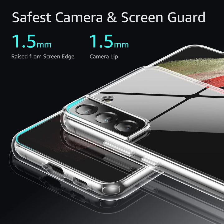 Shockproof Protective Designed for Samsung Galaxy S22+ Plus 5G Case, [NOT Fit S22 &amp; S22 Ultra], Silicone Clear Hard PC Back TPU Soft Bumper Rugged Lightweight Slim Design Phone Cover Cases, Clear