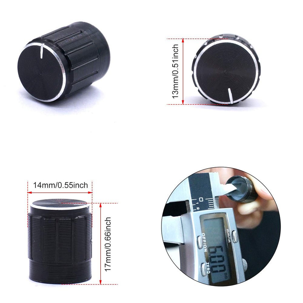 Taiss 10pcs Potentiometer knob,Rotary Knob,Black Metal 
