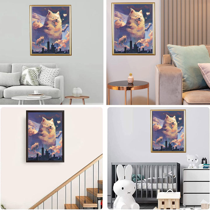 Dog Diamond Painting Kits, 5D Full Drill Anime Diamond Art Painting with Cute Animals, Blue Sky, Perfect for Adults Kids Beginners DIY Crafts, Wall Decoration, Creative Gifts(40×50cm)