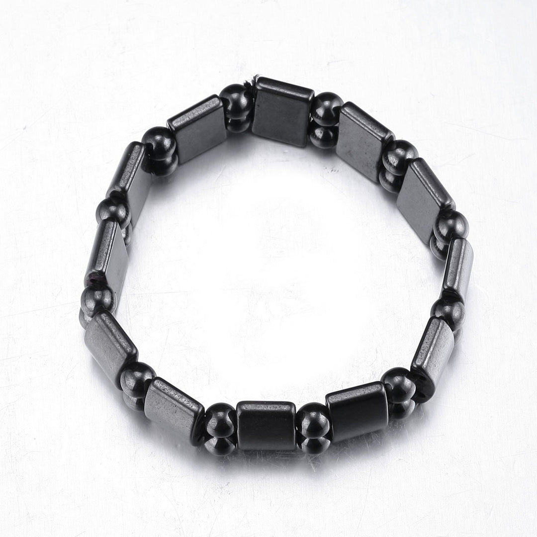 Set Of 2 Men&#39;s Hematite Metal Magnetic Therapy Bracelets S27-St2
