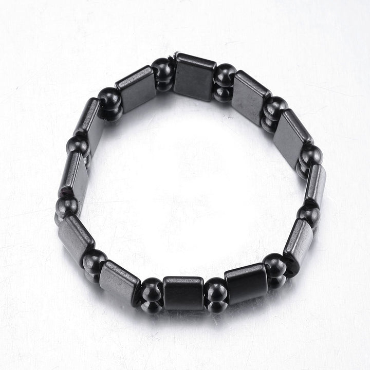 Set Of 2 Men&#39;s Hematite Metal Magnetic Therapy Bracelets S27-St2