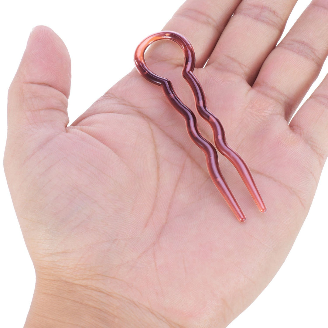 36 Pieces Plastic U Shaped Hair Pins Hair Style Grip Pins Fast Spiral Hair Braid Twist Styling Clips for Girls and Women(Black and Brown)