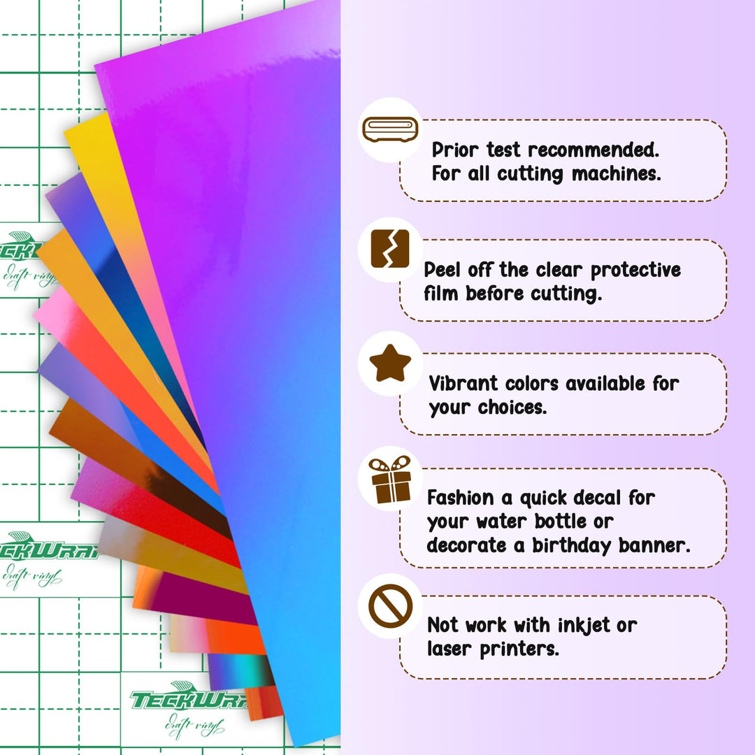 Holographic Chrome Vinyl Sheets, Mystic Forest