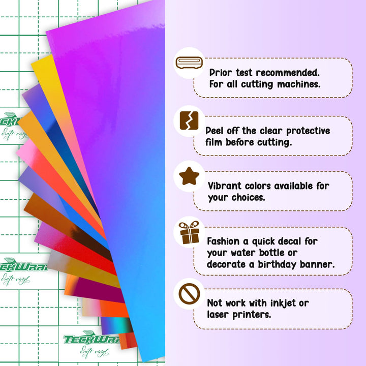 Holographic Chrome Vinyl Sheets, Mystic Forest