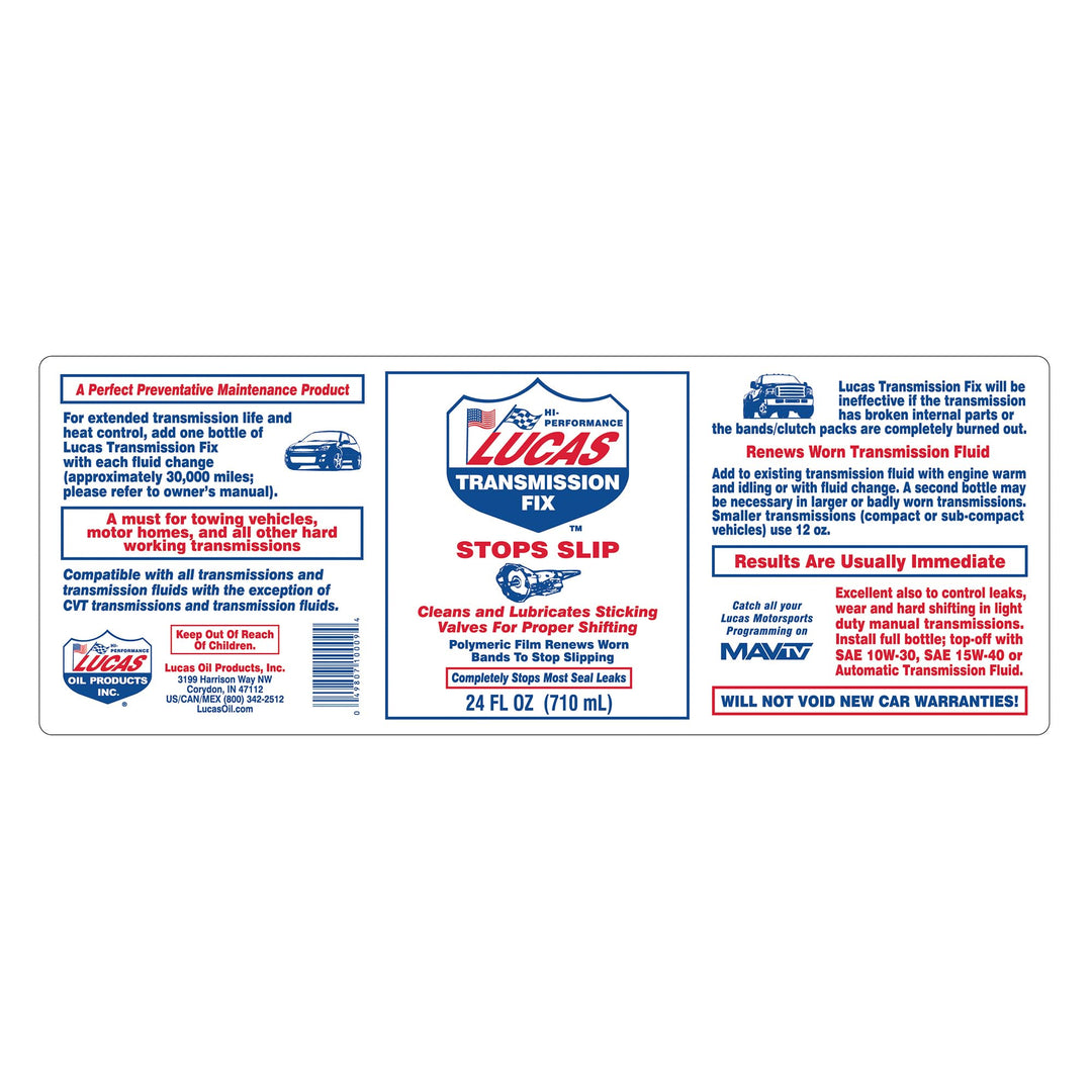 LUCAS LUC10009 Transmission Fix 24 oz, Brown