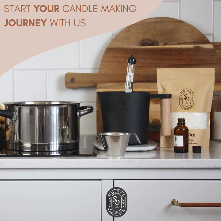 Candle Making Pot - The Original Black Candle Pouring and Wax Melting Pot. Perfect as Double Boiler for Candle Making. Sturdy Metal Candle Wax Melter Pitcher Built to Last.