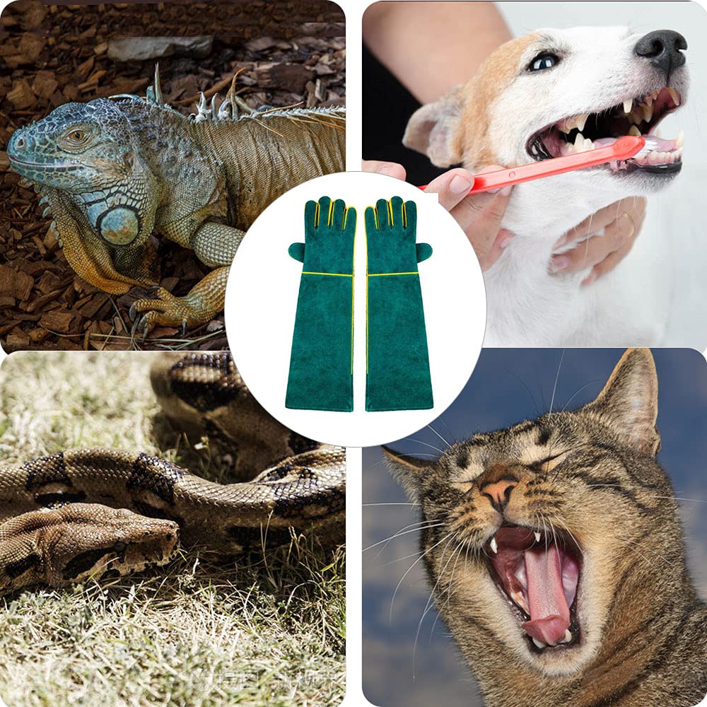 Anti-Bite Work Gloves, Regular 60cm/ 23.6 Inch Bite Resistant Animal Handling Gloves for Welding, Gardening, Grooming, Handling Dog/Cat/Bird/Snake/Lizard/Turtle, Durable Protective Gloves