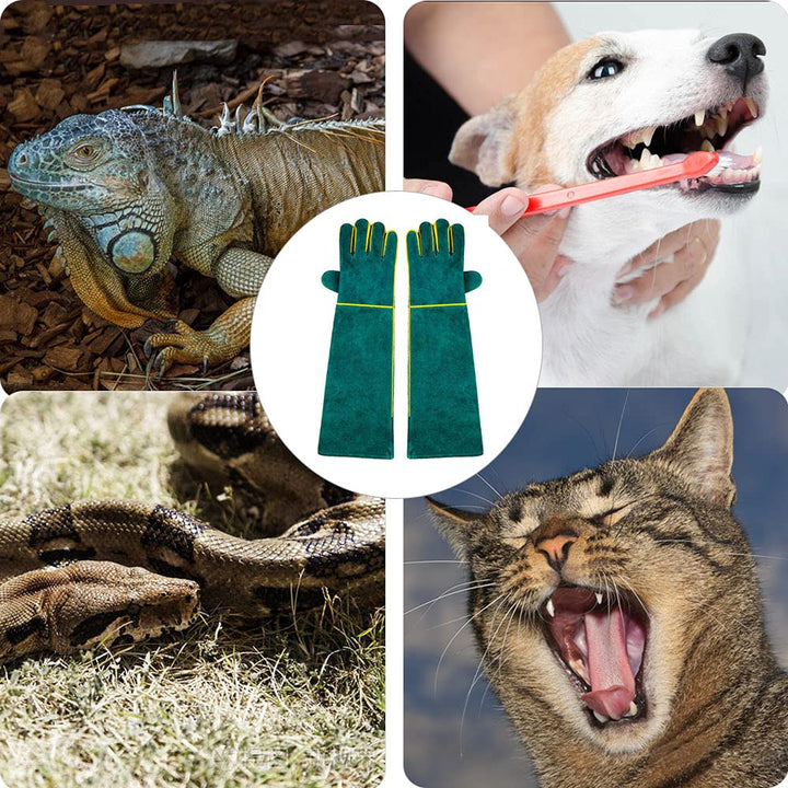 Anti-Bite Work Gloves, Regular 60cm/ 23.6 Inch Bite Resistant Animal Handling Gloves for Welding, Gardening, Grooming, Handling Dog/Cat/Bird/Snake/Lizard/Turtle, Durable Protective Gloves