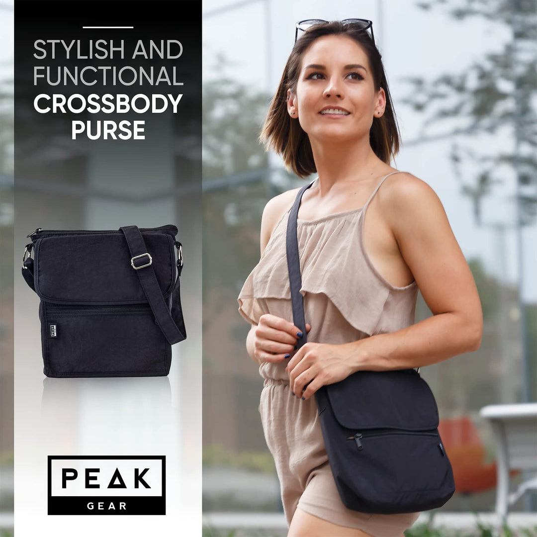 Peak Gear Crossbody Travel Purse with RFID Blocking Poc