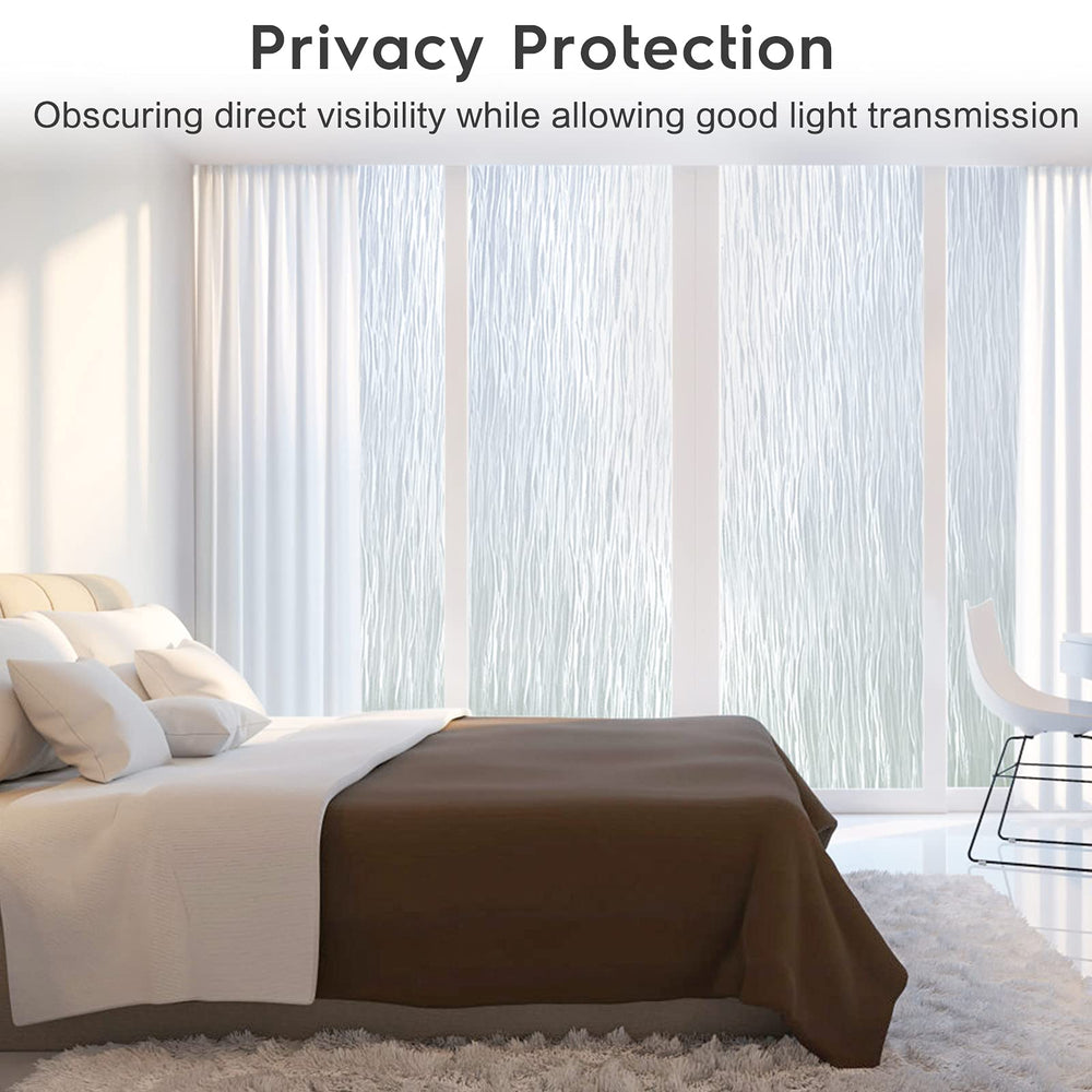 Window Privacy Film Frosted Glass Window Film Removable Window Vinyl Door Window Coverings UV Blocking Self Static Cling Non-Adhesive Window Clings Sticker for Home Decor, 17.5 x 78.7