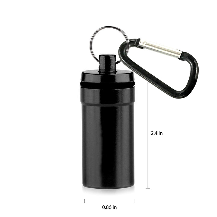 Deke Home Aluminium keychain medication pill box. Waterproof portable mini travel pill boxes medicine vitamin holder case. Bottle container, organizer, dispenser, reminder weekly 7 day, daily, am pm