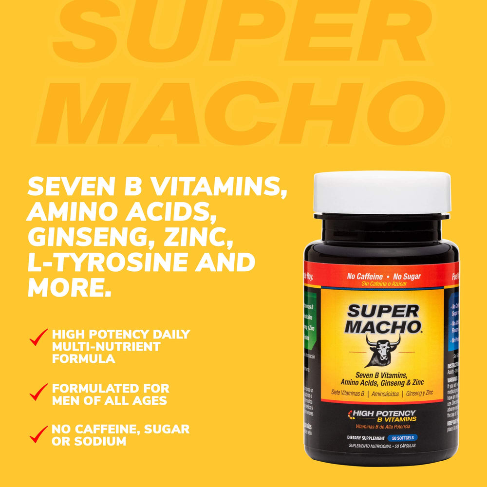 Super Macho, High Potency B Vitamins and Amino Acids, F