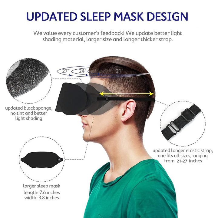 Mavogel Cotton Sleep Eye Mask - Updated Design Light Bl