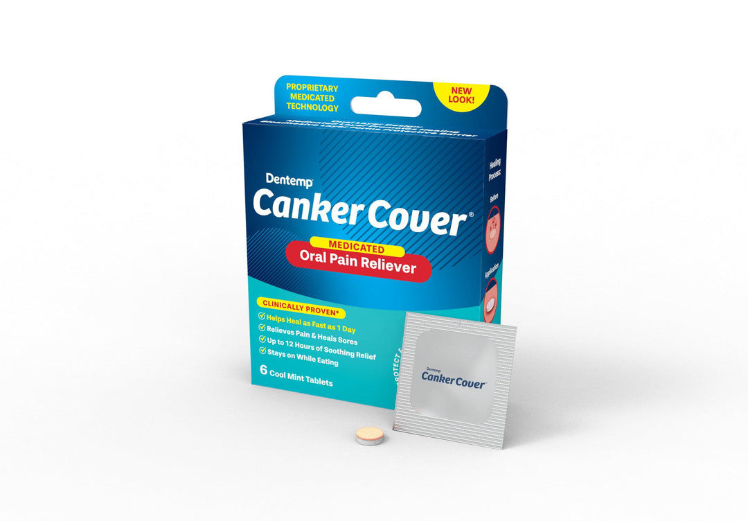 Canker Cover - Canker Sore Medicine Pain Reliever (6 Counts) - Canker Sore Treatment to Relieve Canker Pain, Mouth Sores &amp; Mouth Irritation - Fast Acting Canker Sore Relief Tablets for Adults