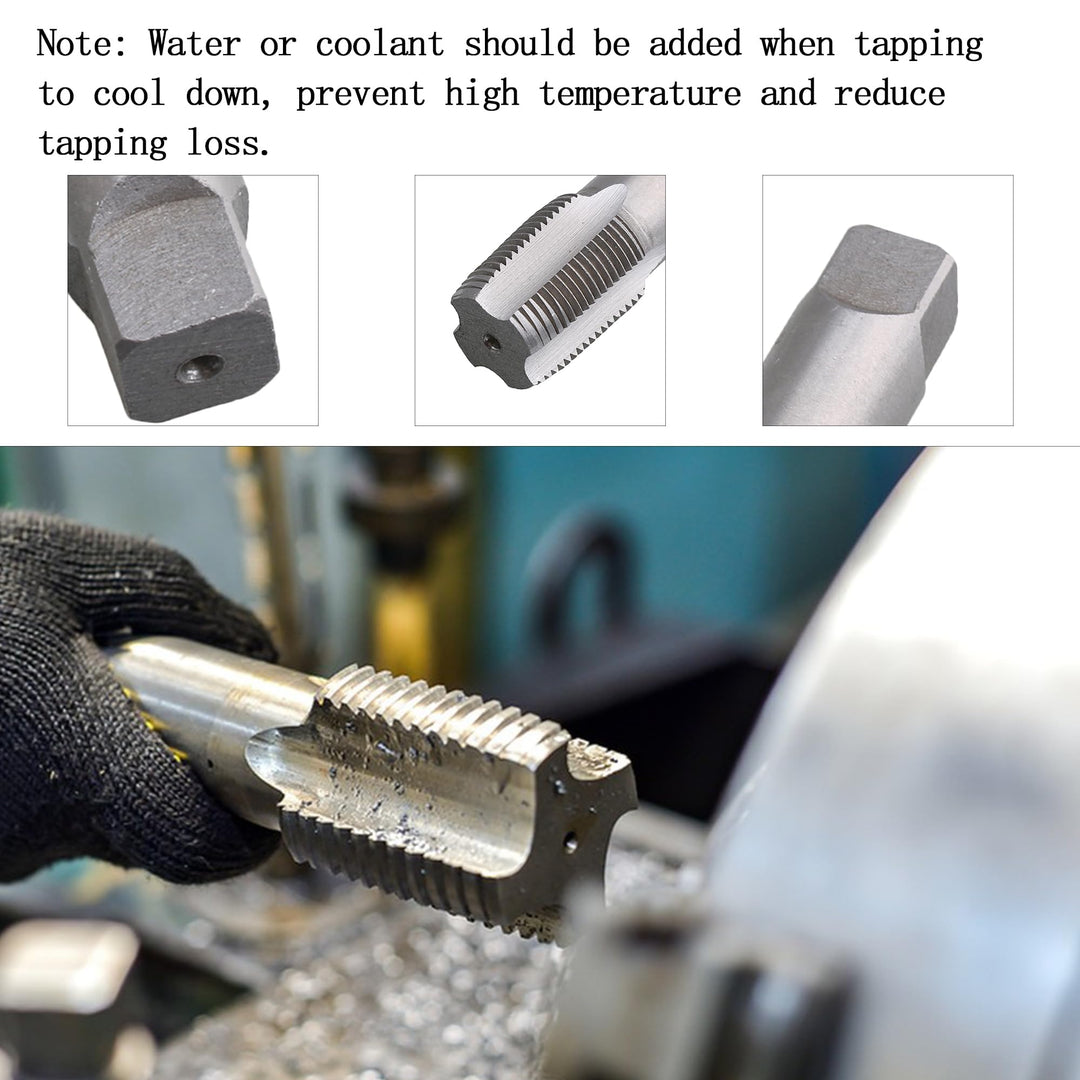 3/4 Inch NPT Pipe Thread Tap Hex Handle Silver Carbon Steel Metric Thread Plug Manual Drill Bit for Thread Processing