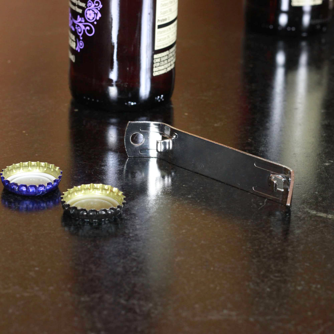 Select Durable Plated Iron Bottle Opener, 4.5 inches in length 2 piece set, Gray