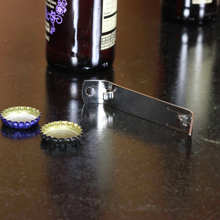 Select Durable Plated Iron Bottle Opener, 4.5 inches in length 2 piece set, Gray