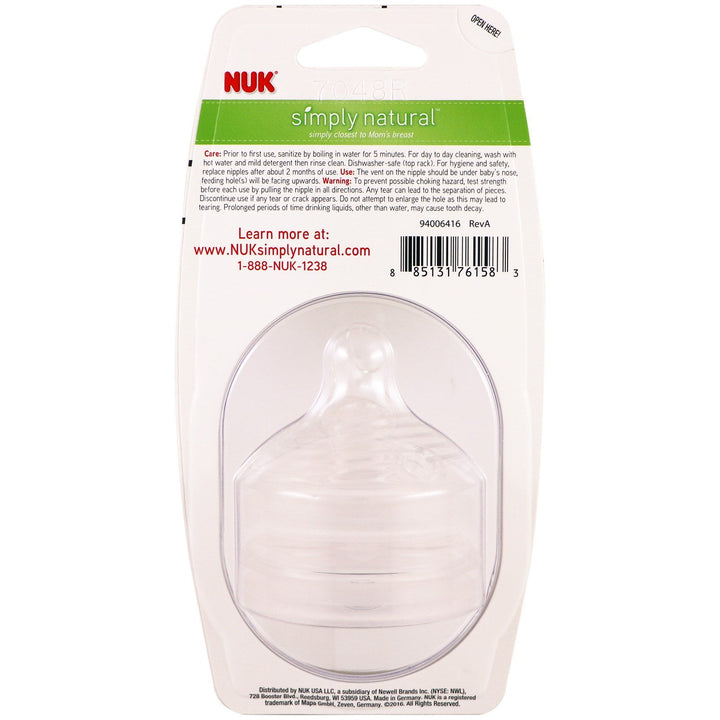 Simply Natural Replacement Nipples, Fast Flow, 2pk