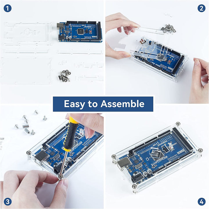 2560 Case Enclosure Transparent Gloss Acrylic Computer Box Compatible with Arduino Mega 2560 Rev3 R3, Genuino Mega 2560 Rev3 (Mega 2560 Board not Included)