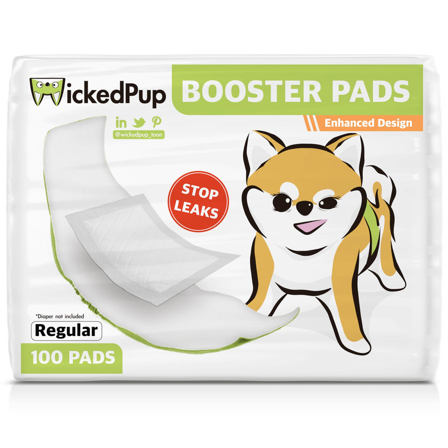 Dog Diaper Liners Booster Pads for Male and Female Dogs, 100ct | Disposable Diaper Inserts fit Most Reusable Pet Belly Bands, Wraps, and Washable Period Panties