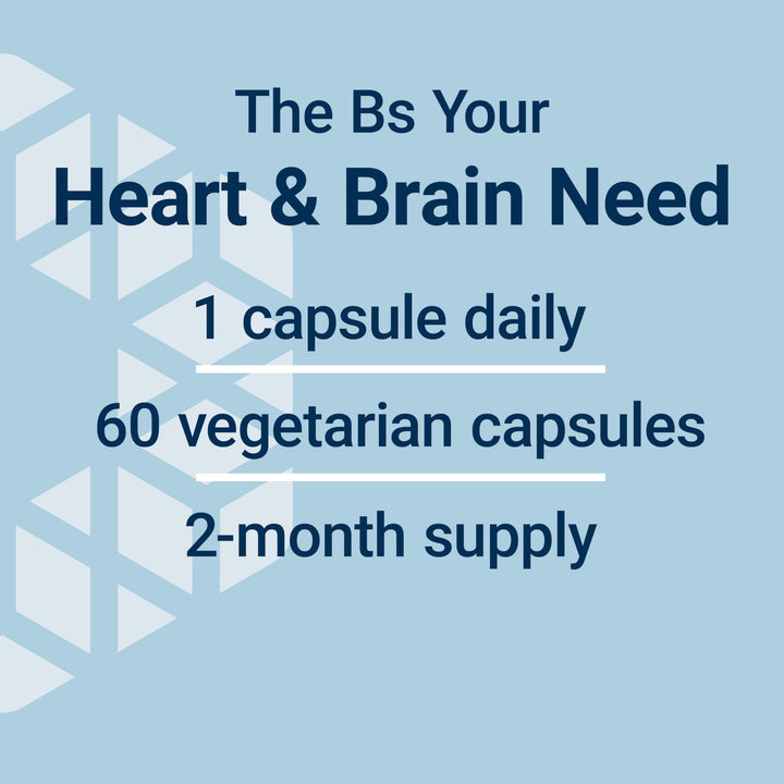 Homocysteine Resist - For Heart &amp; Brain, Cognitive Health Support Supplement – Vitamin B2, B6 &amp; B12 + Folate - Once-Daily, Non-GMO, Gluten-Free - 60 Vegetarian Capsules