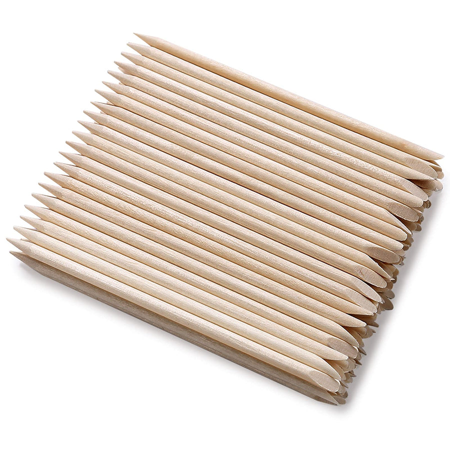 100Pcs Orange Wood Sticks for Nails, Double Sided Cuticle Pusher Remover Nail Art Manicure Pedicure Tool for Manicure Pedicure