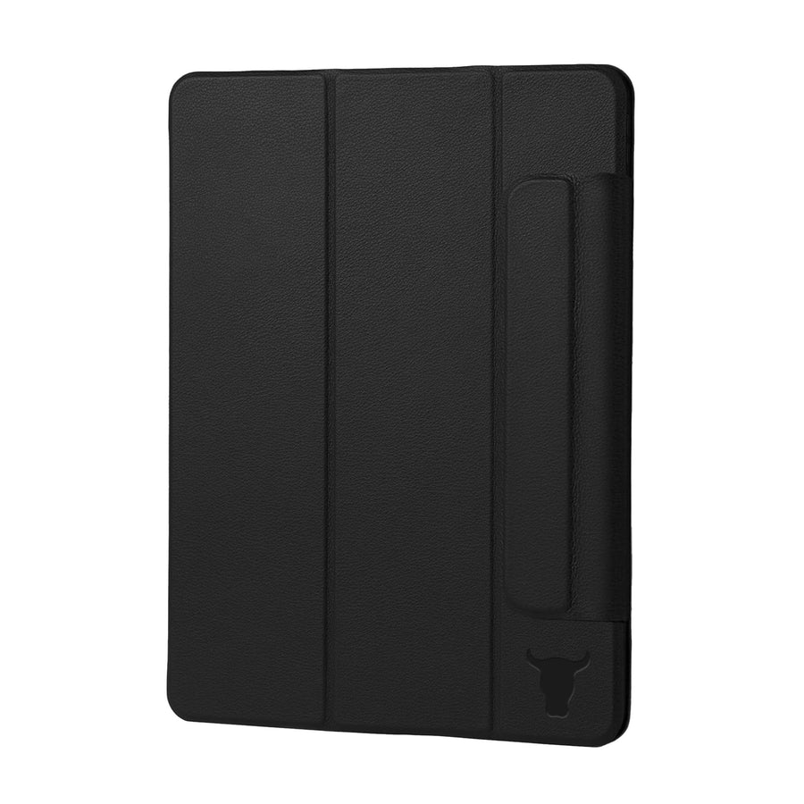 Smart Folio Compatible with iPad Mini 7/6 - Leather iPad Mini 7th / 6th Generation (2024/2021) Smart Case Magnetic Cover with Auto Wake/Sleep and Stand Function (Black)