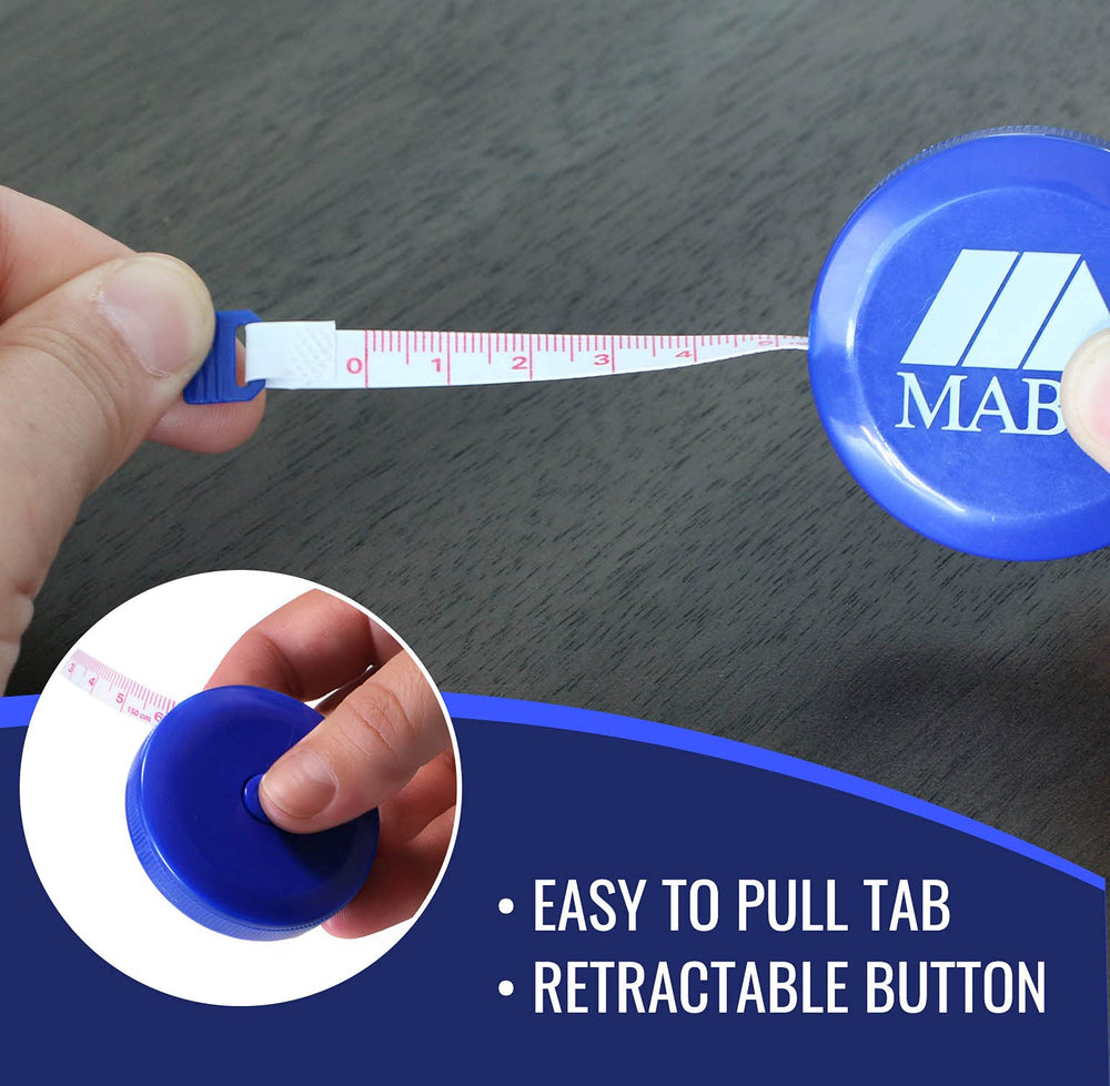 Mabis Retractable Tape Measure, Compact Flexibile Tape 