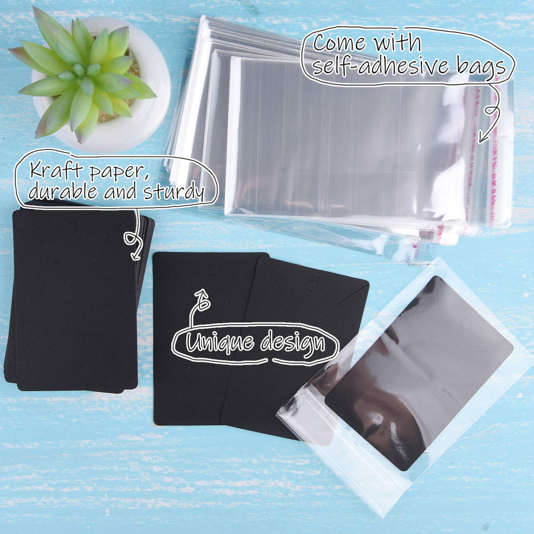MIAHART 150 Set Earring Display Card with 150 Pcs Self-