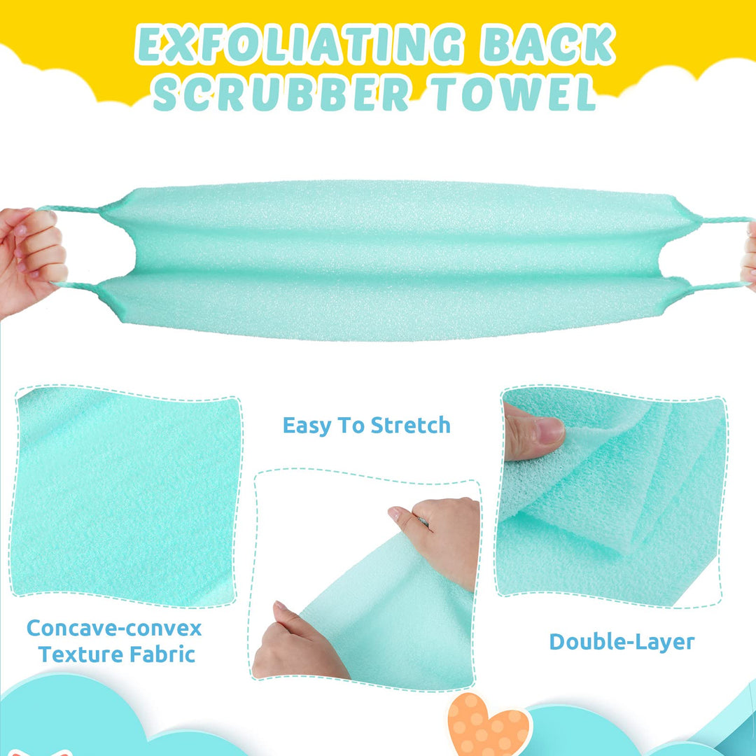 3 Pack Exfoliating Back Scrubber with Handles Exfoliati