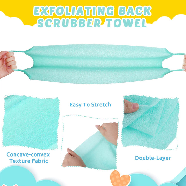 3 Pack Exfoliating Back Scrubber with Handles Exfoliati