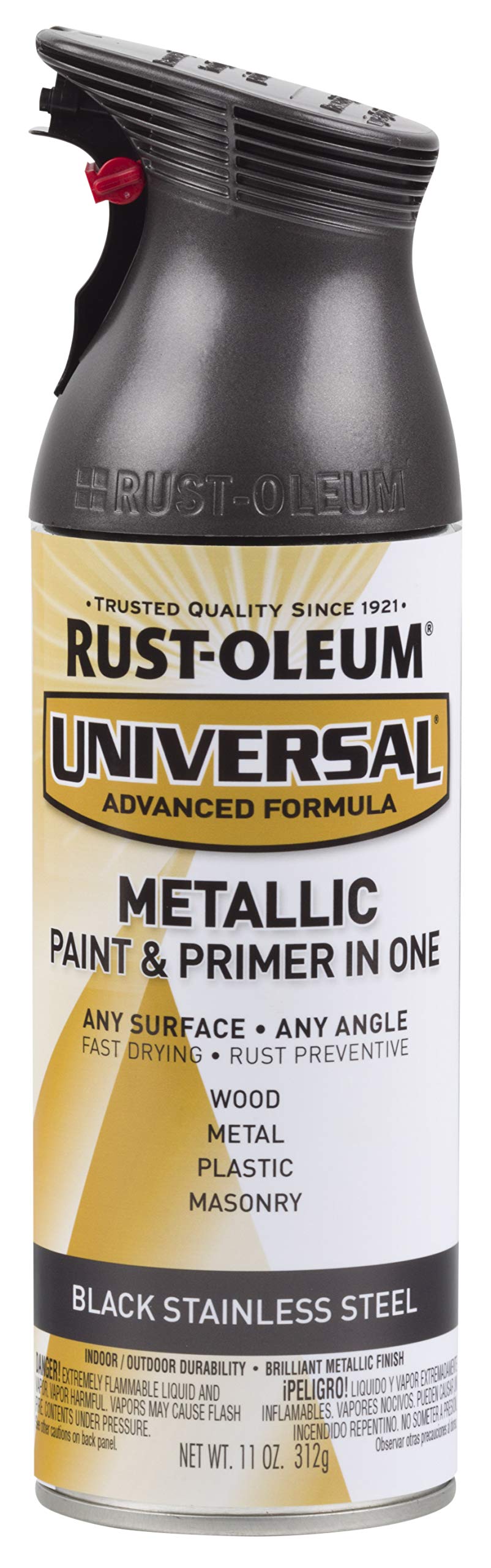 314558 Universal All Surface Metallic Spray Paint, 11 oz, Black Stainless Steel