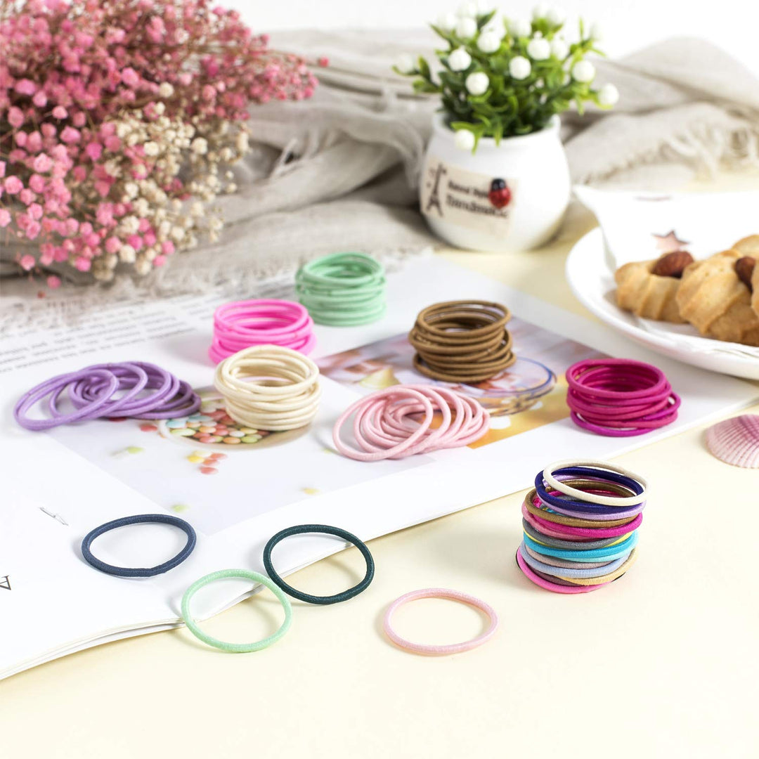 200PCS Baby Hair Tie, Multicolor 2mm Hair Bands No Crease Hair Elastics Small Ponytail Holders Hair Accessories for Kids Girls Infants Toddlers