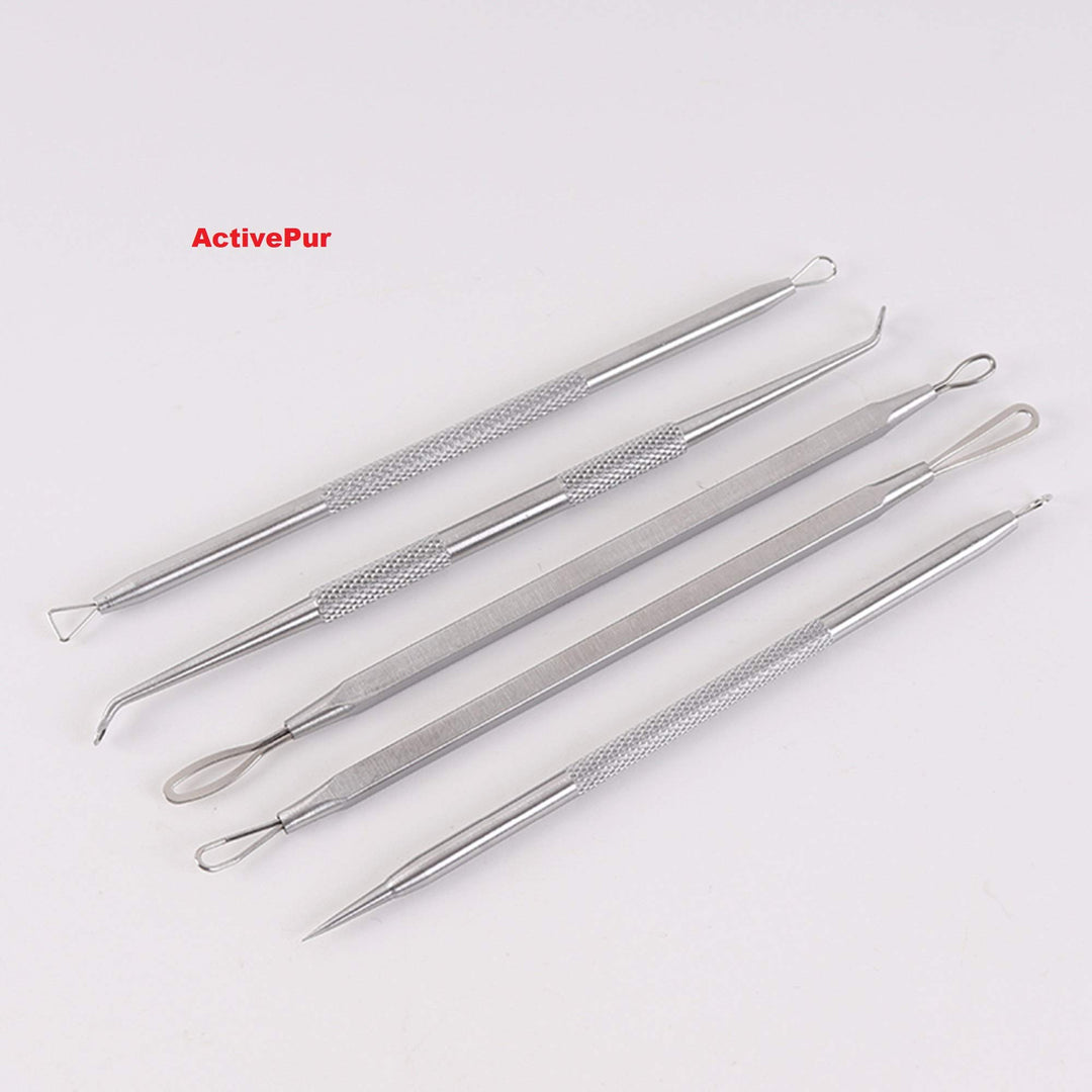 Blackhead Remover Pimple Comedone Extractor Tool Best Acne Removal Kit for Blemish, Whitehead Popping, Zit Removing for Risk Free Nose Face Skin with 5 Pcs Metal Case