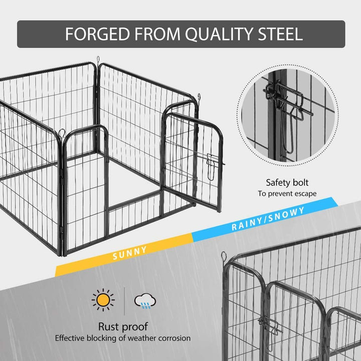 24&#39;&#39; 16 Panel Heavy Duty Metal Pet Fence Barrier Foldable Dog Puppy Cat Playpen Kennel with Door for Indoor Outdoor Exercise