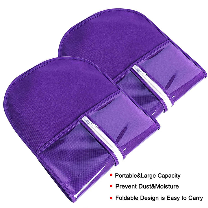 1 Pack Hair Extension Holder Hair Extensions Storage Bag with Hanger,Portable Wig Bags Storage,Hair Extension Hanger for Hairpiece Human Hair (Bluish Purple)