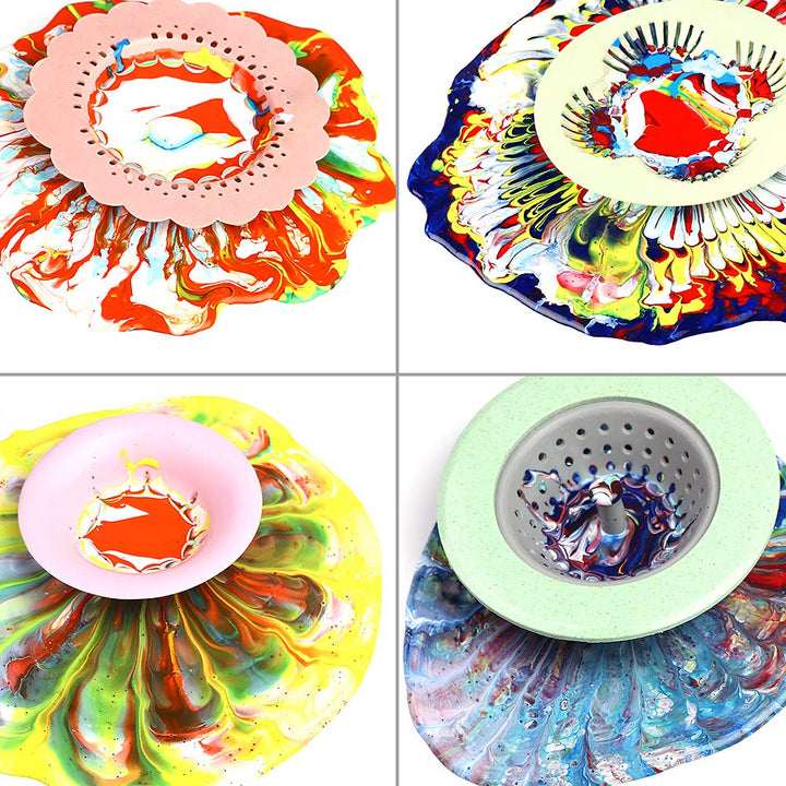 Angela&amp;Alex Acrylic Pouring Strainers, 7 PCS Fl