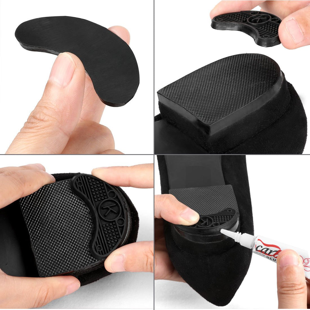 Generic Antislip Rubber Shoes Sole Heel Plate Taps Repair Tips 20pcs Black