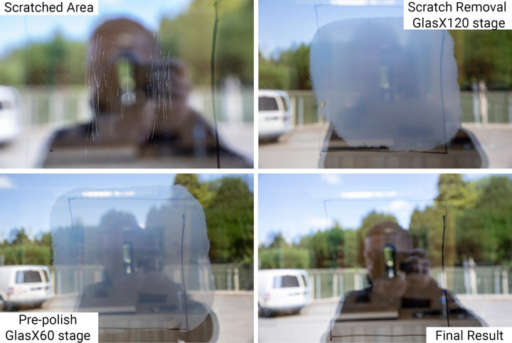 (3&#39;&#39;) Glass Scratch Removal Kit for use with a Drill on All Glass Surfaces